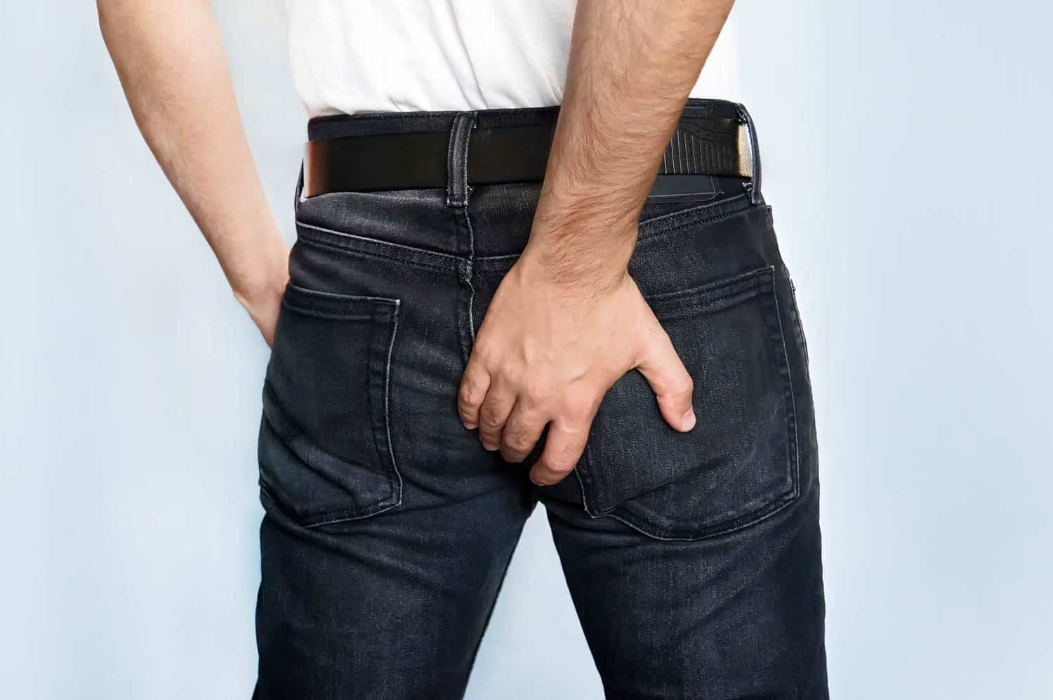 Man has Diarrhea Holding his Butt